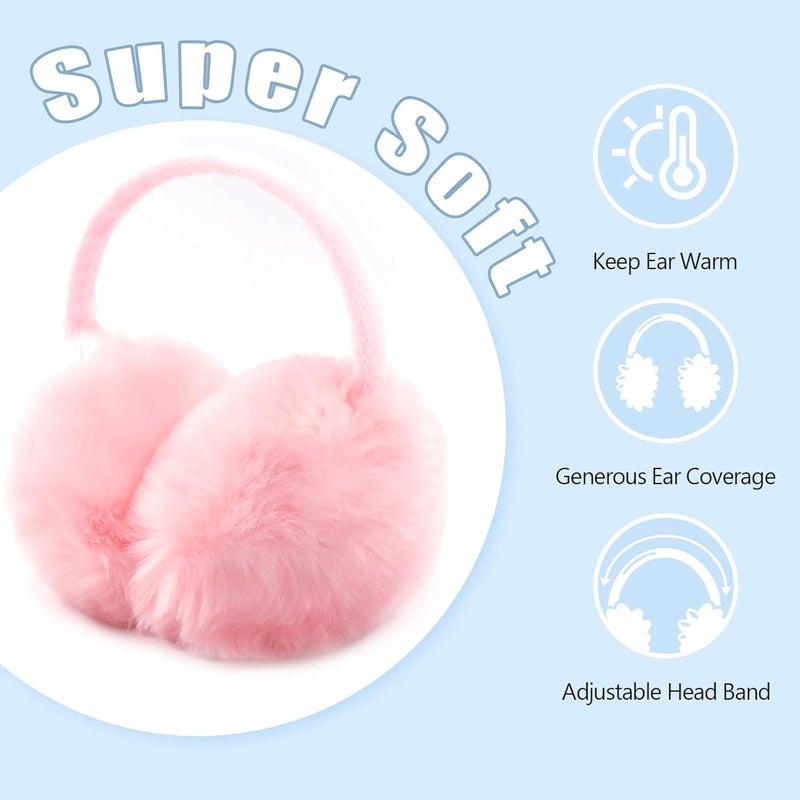 FSTEOE Winter Ear Muffs Women Warm Earmuff Girls Ear Warmers Soft Plush Outdoor Adjustable Ear Cover - Image 3